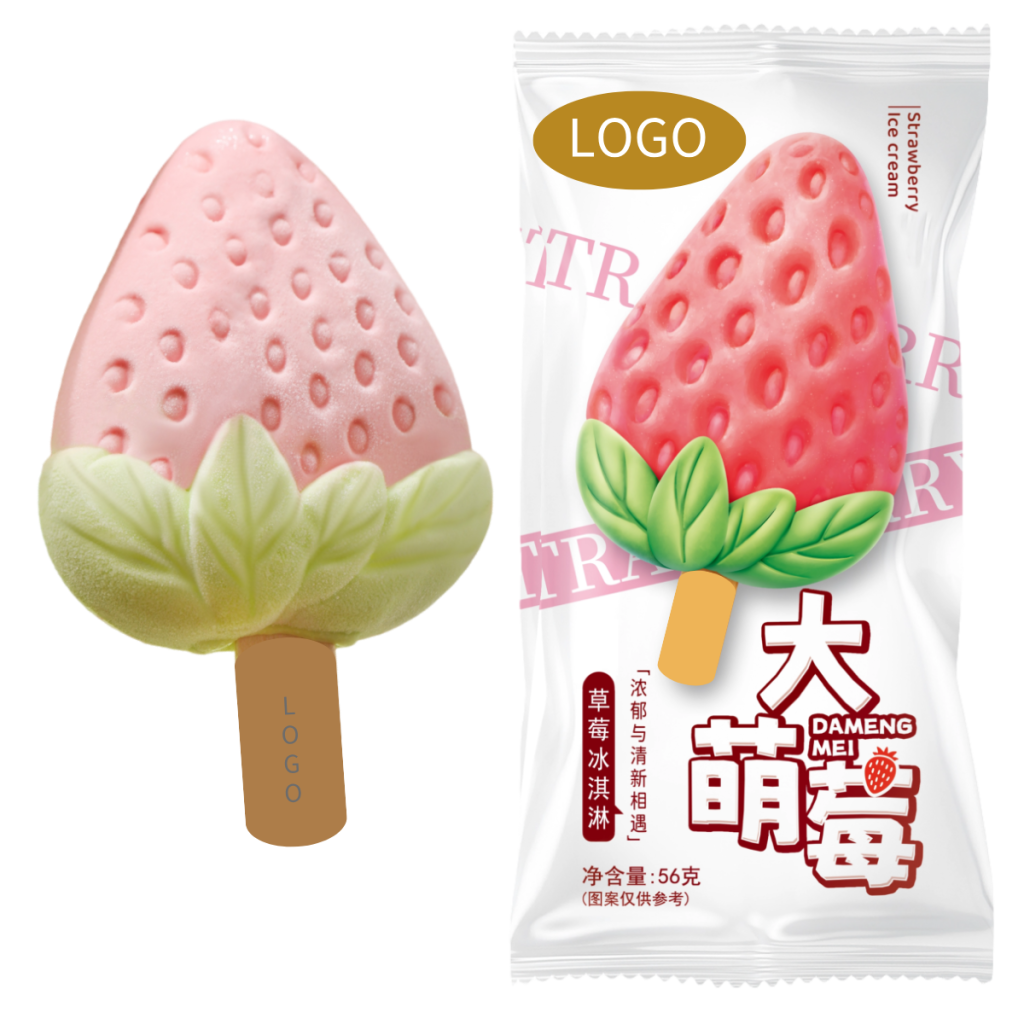 Strawberry-Shaped Ice Cream