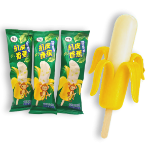 2D Peeled Banana Ice Cream