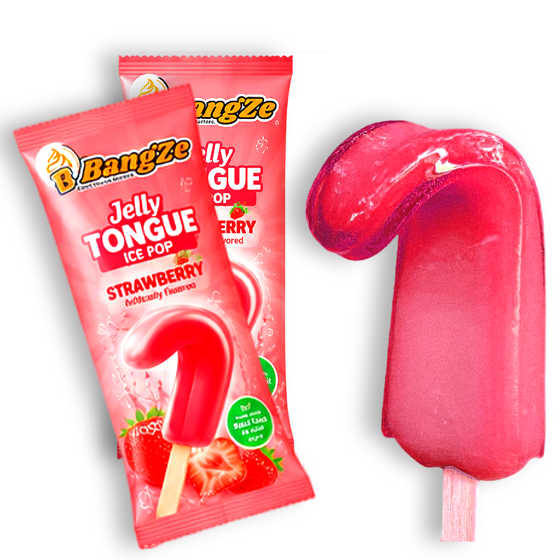 Strawberry Jelly Tongue Ice Pop